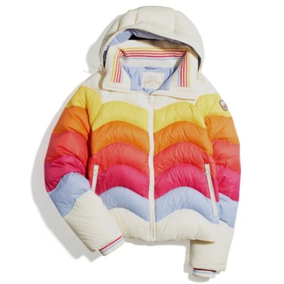 Marine Layer LF Apres Puffer Insulated Jacket Rainbow Small